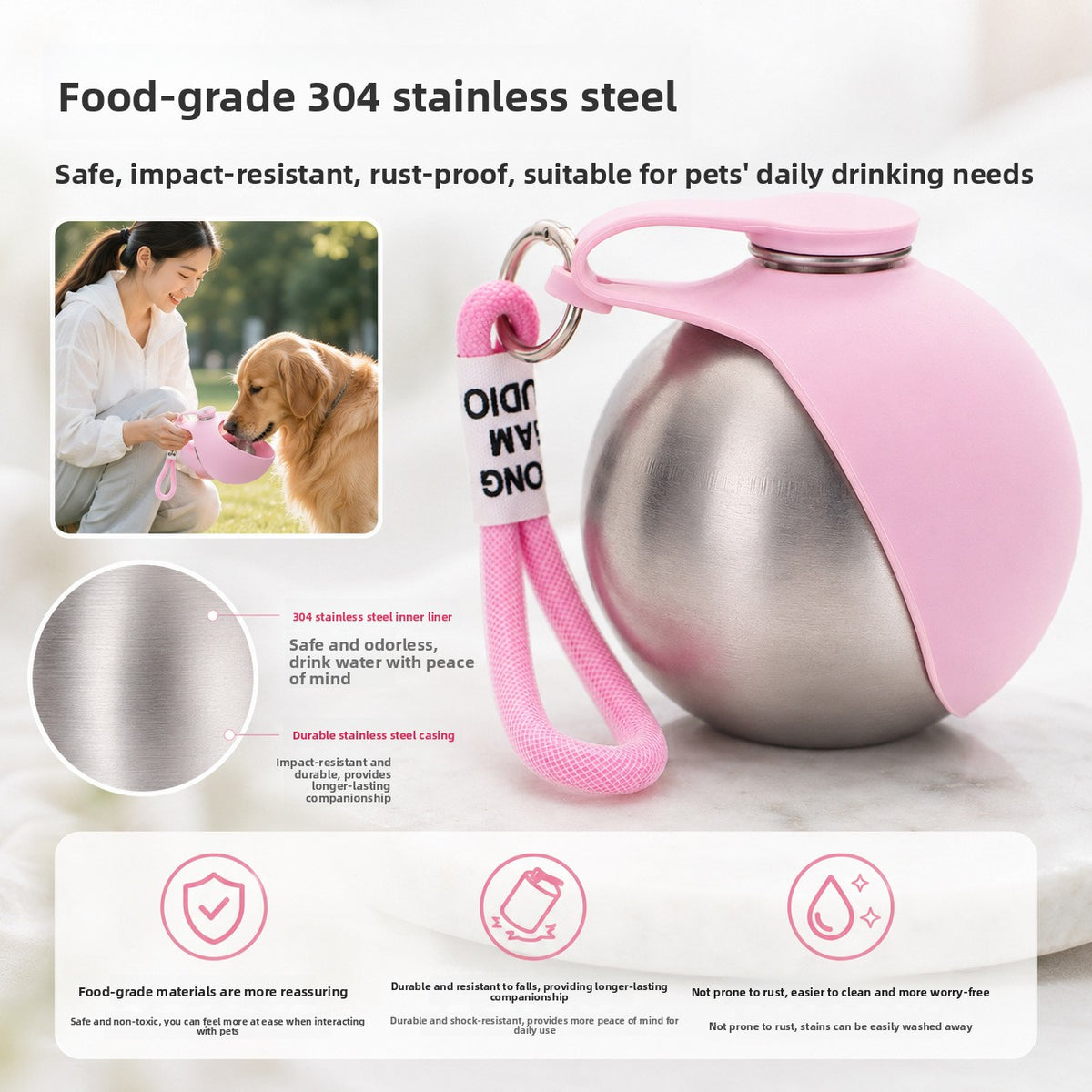 Portable Dog Water Bottle – Leak-Resistant Travel Bottle for Walks & Trips
